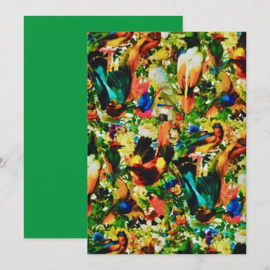 tropische Oerwoud Wilde parrots Feestdagenkaart (Voorkant / Achterkant)