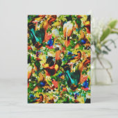  tropische Oerwoud Wilde parrots Feestdagenkaart (Staand voorkant)