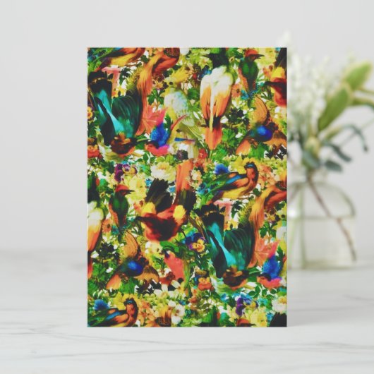  tropische Oerwoud Wilde parrots Feestdagenkaart (Staand voorkant)