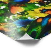 tropische Oerwoud Wilde parrots Foto Afdruk (Hoek)