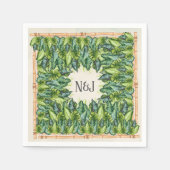 Tropische Oerwouden bladeren en bamboe botanische  Servetten (Voorkant)