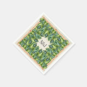 Tropische Oerwouden bladeren en bamboe botanische Servetten (Hoek)