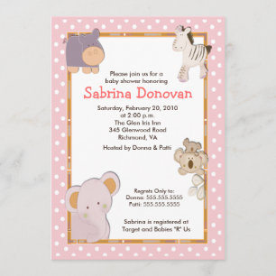 Tropische Oerwouden Dieren 5x7 Baby shower Kaart