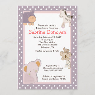 Tropische Oerwouden Dieren 5x7 Baby shower Kaart