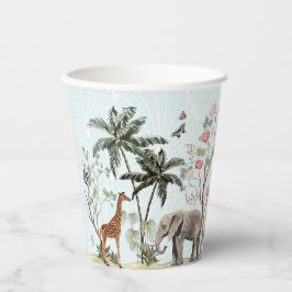 Tropische Oerwouden | Girl Wild One Birthday Papieren Bekers