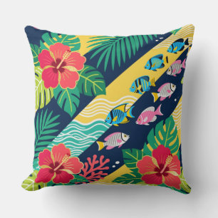 Tropische Okinawa Bingata inspiratie Kussen