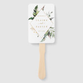 Tropische oliage Gold Weddenschap Handwaaier (Voorkant)