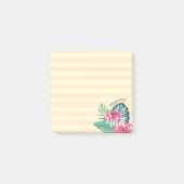 Tropische oliefroze Florals & Stripe Post-it® Notes (Voorkant)