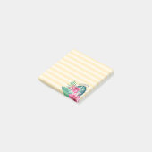 Tropische oliefroze Florals & Stripe Post-it® Notes (Schuin)
