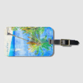 Tropische oliepalm Beach Bagagelabel (Voorkant (horizontaal))