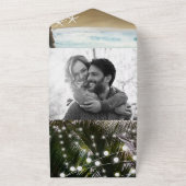 Tropische oliepalm Beach Beach Weddenschap All In One Uitnodiging (Buitenkant)