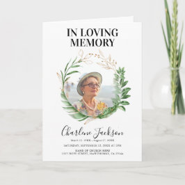 Tropische olieramp Funeral Program Order of Servic Programma