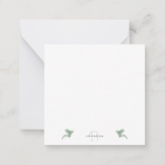 Tropische olieval Dank je Monogram blank Notitiekaartje (Achterkant)