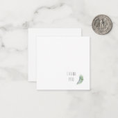 Tropische olieval Dank je Monogram blank Notitiekaartje (Voorkant / Achterkant in situ)