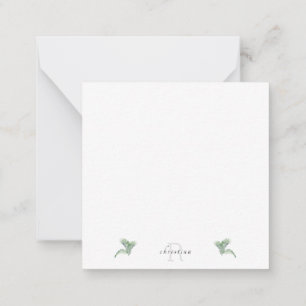 Tropische olieval Dank je Monogram blank Notitiekaartje