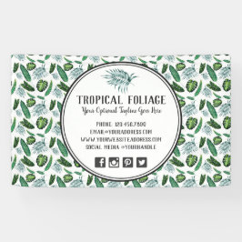 Tropische olievalkleppen en Waterverf van Greenery Spandoek