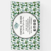 Tropische olievalkleppen en Waterverf van Greenery Spandoek (Verticaal)