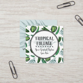 Tropische olievalkleppen en Waterverf van Greenery Vierkante Visitekaartje
