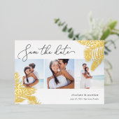 Tropische olievelden Foto Collage sparen Datum Folie Uitnodiging (Staand Voorkant)