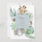 Tropische olievlek Blauw Oerwoud Baby shower Kaart (Voorkant)