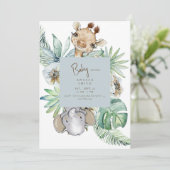 Tropische olievlek Blauw Oerwoud Baby shower Kaart (Staand voorkant)