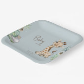 Tropische olievlek Blauw Oerwoud Baby shower Papieren Bordje (Gebogen)