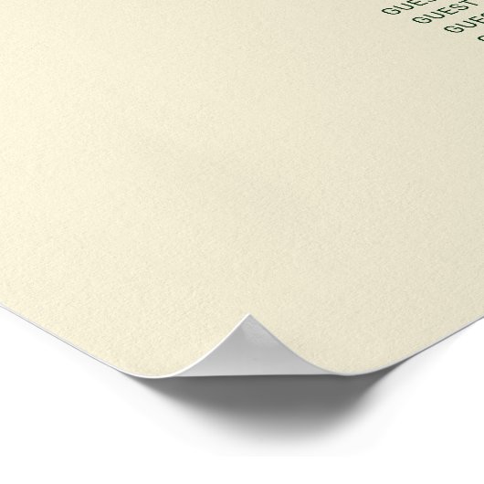 Tropische olievlek Greenery 12 Tabel Seating Chart Poster (Hoek)