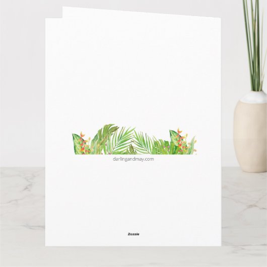 Tropische olievlek Groen en Gold Big 80th Birthday Kaart (Achterkant)