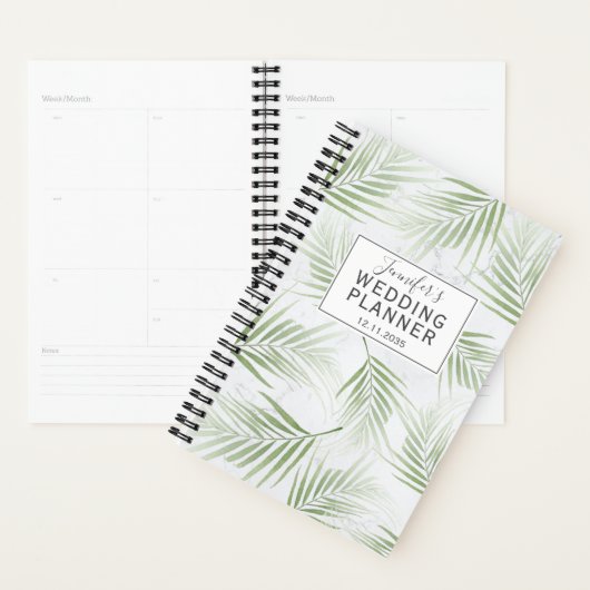 Tropische olievlek Groene bruiloft Planner (Display)