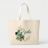 Tropische olievlek met groene goudbride grote tote bag (Voorkant)
