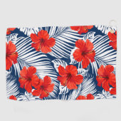 Tropische olievlek Red Floral Hibiscus Golfhanddoek (Horizontaal)