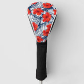 Tropische olievlek Red Floral Hibiscus Golfheadcover (Voorkant)