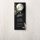 Tropische olievlek rond de zwarte bruiloft verstoo deurhanger (Op knop)