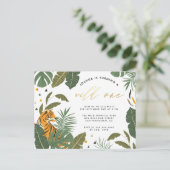 Tropische olievlek Tiger Gold Wilde op een dag Uitnodiging Briefkaart (Staand voorkant)