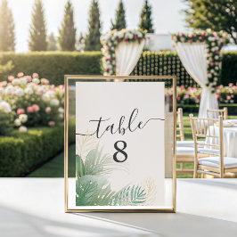 Tropische olievlek Waterverf Groene bruiloft Kaart