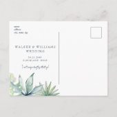 Tropische olievlek Witte bruiloft Bridesmaid Voors Uitnodiging Briefkaart (Achterkant)
