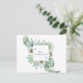 Tropische olievlek Witte bruiloft Bridesmaid Voors Uitnodiging Briefkaart (Staand voorkant)