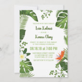 Tropische olievlekken Botanische bruiloft Kaart (Voorkant)