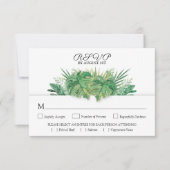 Tropische olievlekken botanische bruiloft RSVP kaartje (Voorkant)