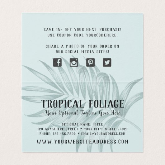 Tropische olievlekken en groen dank u kaart (Binnenkant ongevouwen)