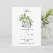 Tropische olievloeistoets Elephant Boho Oh Boy Kaart (Staand voorkant)