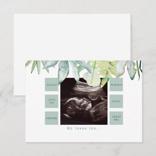 Tropische olievloeistof Ultrasound Dank u wel Bedankkaart (Voorkant / Achterkant)