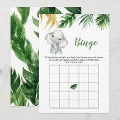 Tropische Olifant Boy Baby shower Bingogame Kaart (Voorkant / Achterkant)