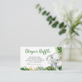 Tropische Olifant Boy Baby shower Luier Raffle Informatiekaartje (Staand voorkant)