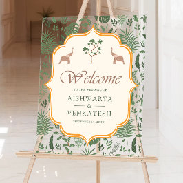Tropische Olifant Indische Huwelijks Welkom Acryl Bord
