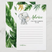 Tropische Olifant Jongen Baby shower Advies Kaart (Voorkant / Achterkant)