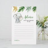 Tropische Olifant Jongen Baby shower Advies Kaart (Staand voorkant)