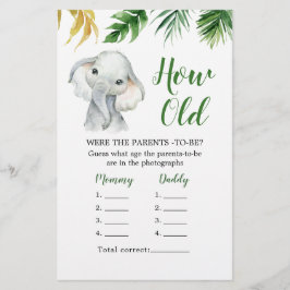 Tropische Olifant Jongen Baby shower Hoe Oude Oude