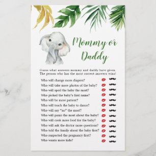 Tropische Olifant Jongen Baby shower Mama of Papa