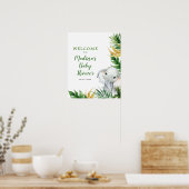 Tropische Olifant Jongen Baby shower Uitnodiging Poster (Keuken)